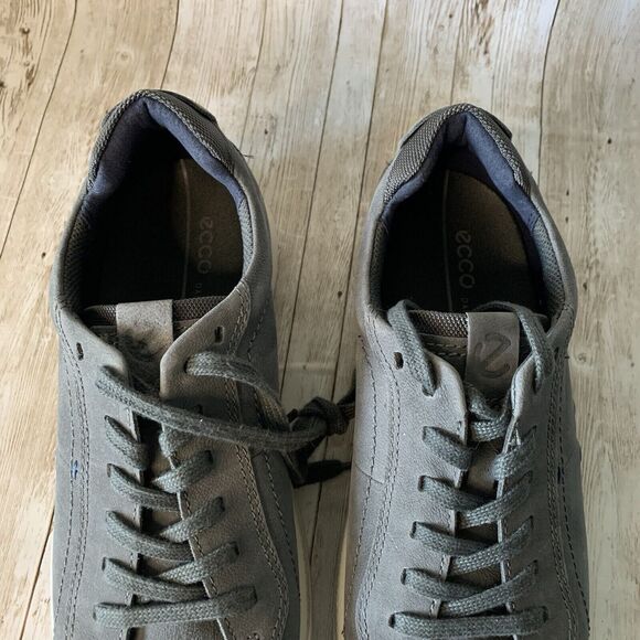 Ecco Byway Dark Shadow Sneakers Leather Low Top Lace Up Gray Men‎ Size 7 - Picture 9 of 10